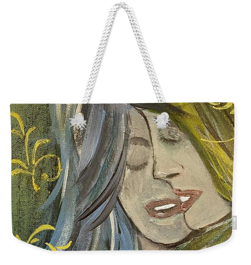Love Friendship Understanding Embrace Women Weekender Tote Bag featuring the painting Unconditional Love by Kathy Bee