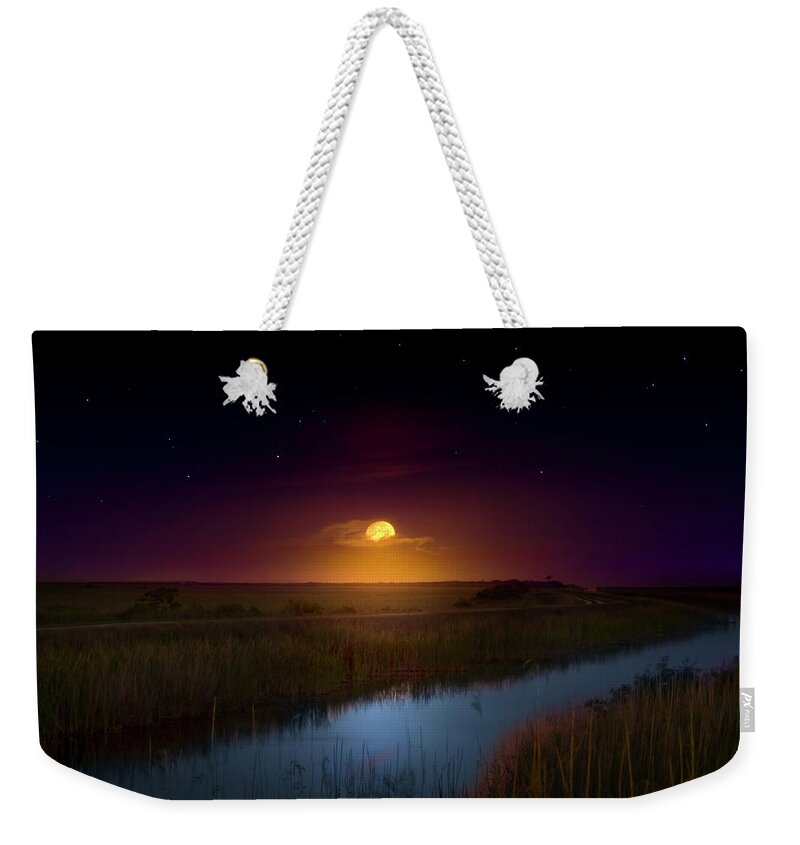 Moon Weekender Tote Bag featuring the photograph Under a Sawgrass Moon by Mark Andrew Thomas