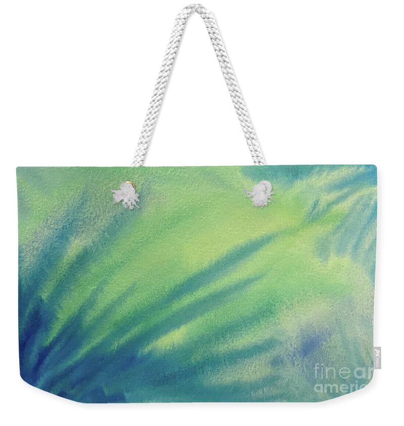 Abstract Weekender Tote Bag featuring the painting Under Sea Abstract by Lisa Neuman