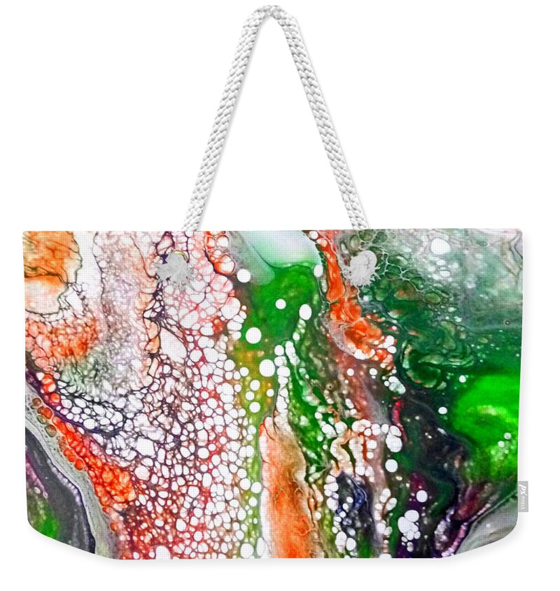 Sea Weekender Tote Bag featuring the painting Under the sea by Anna Adams
