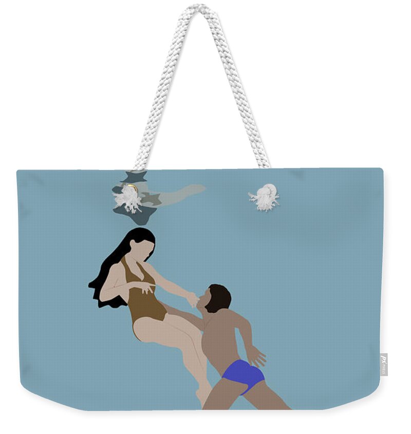 Clayton Weekender Tote Bag featuring the digital art Underwater Lovers by Clayton Bastiani