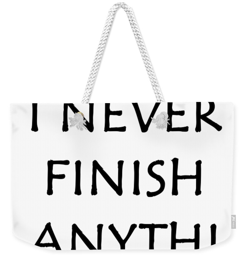 Richard Reeve Weekender Tote Bag featuring the digital art Unfinished Black Text by Richard Reeve