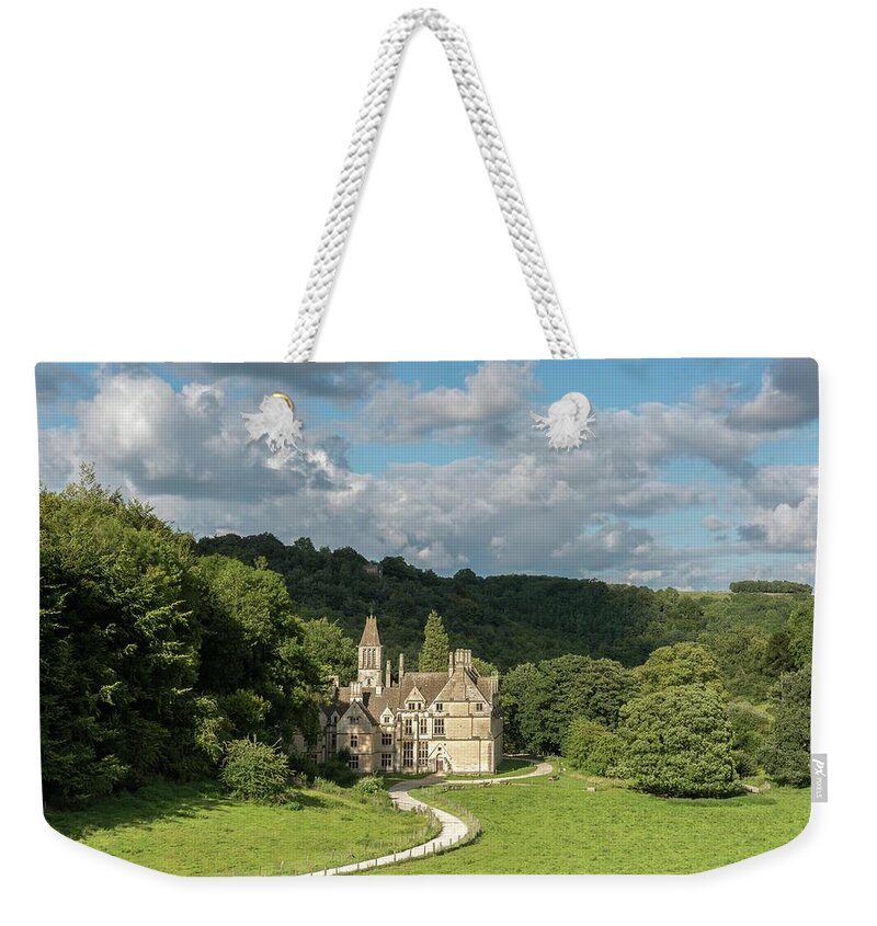 Gloucestershire Weekender Tote Bag featuring the photograph Unfinished Mansion, Woodchester Park, Gloucestershire Cotswolds, England, UK by Sarah Howard