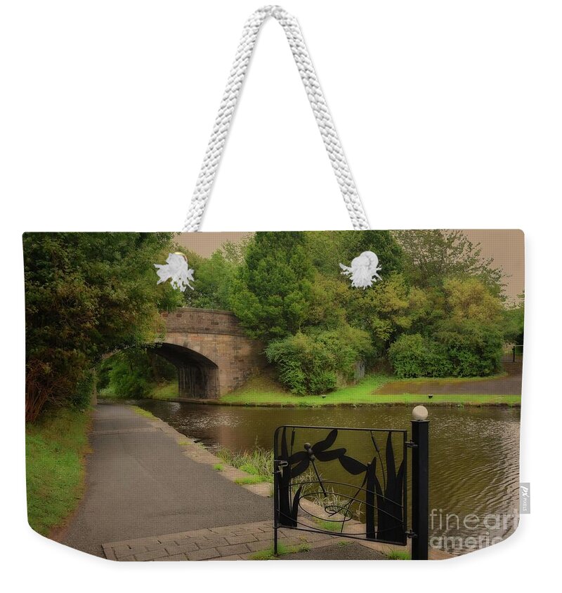 Edinburgh Weekender Tote Bag featuring the photograph Union Canal Bridge 10 - Hermiston by Yvonne Johnstone