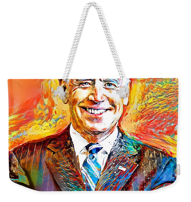 Wingsdomain Weekender Tote Bag featuring the photograph United States 46th President Joe Biden 20210130 by Wingsdomain Art and Photography