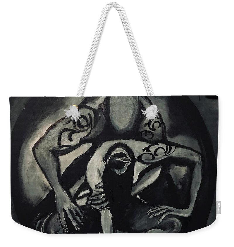  Weekender Tote Bag featuring the painting Unity by Angie ONeal