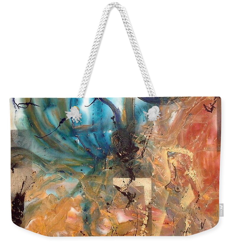  Weekender Tote Bag featuring the painting Universal Being by Lorena Fernandez