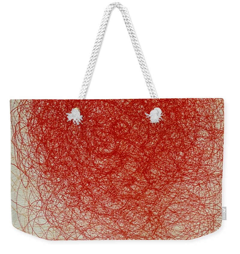 Twirls Weekender Tote Bag featuring the drawing Unravelling by Franci Hepburn