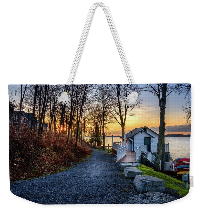 Autumn Weekender Tote Bag featuring the photograph Until Next Year Cottage Sunset by Dee Potter
