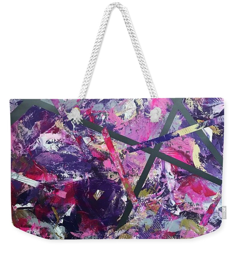 #acrylicpainting #abstractexpressionism #juliusdewitthannah Weekender Tote Bag featuring the painting Untitled #5 by Julius Hannah