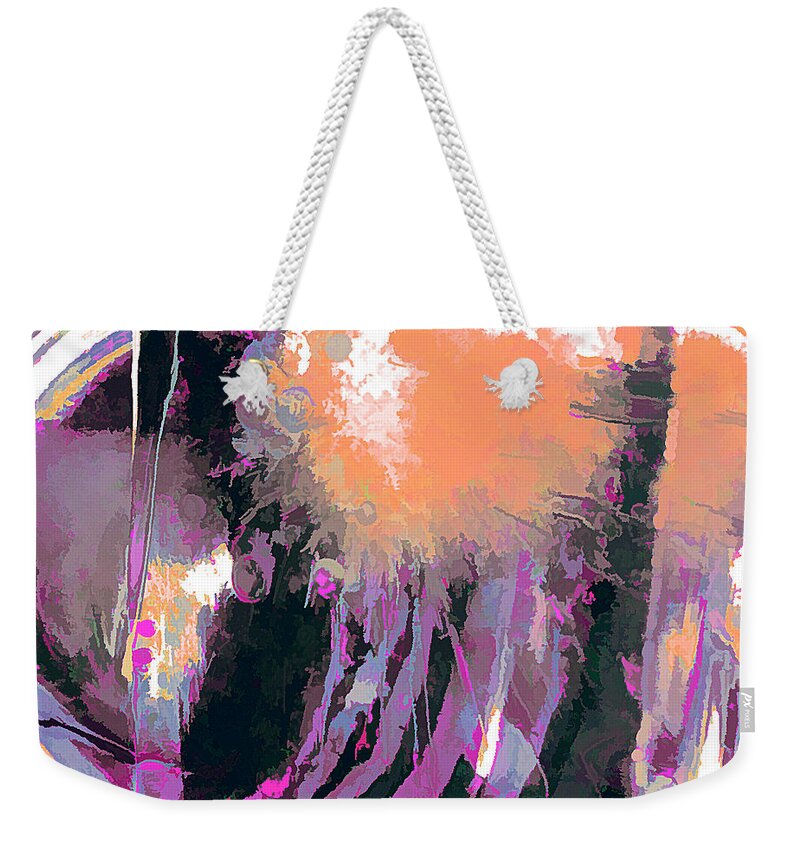 Abstract Weekender Tote Bag featuring the digital art Purple Haze by Matt Cegelis