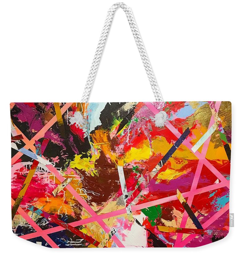 #abstractexpressionism #acrylicpainting #juliusdewitthannah # Weekender Tote Bag featuring the painting Untitled by Julius Hannah