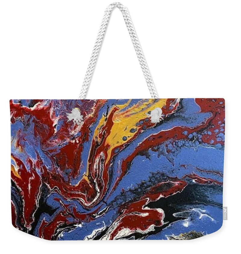  Weekender Tote Bag featuring the painting Untitled_2 by Pour Your heART Out Artworks