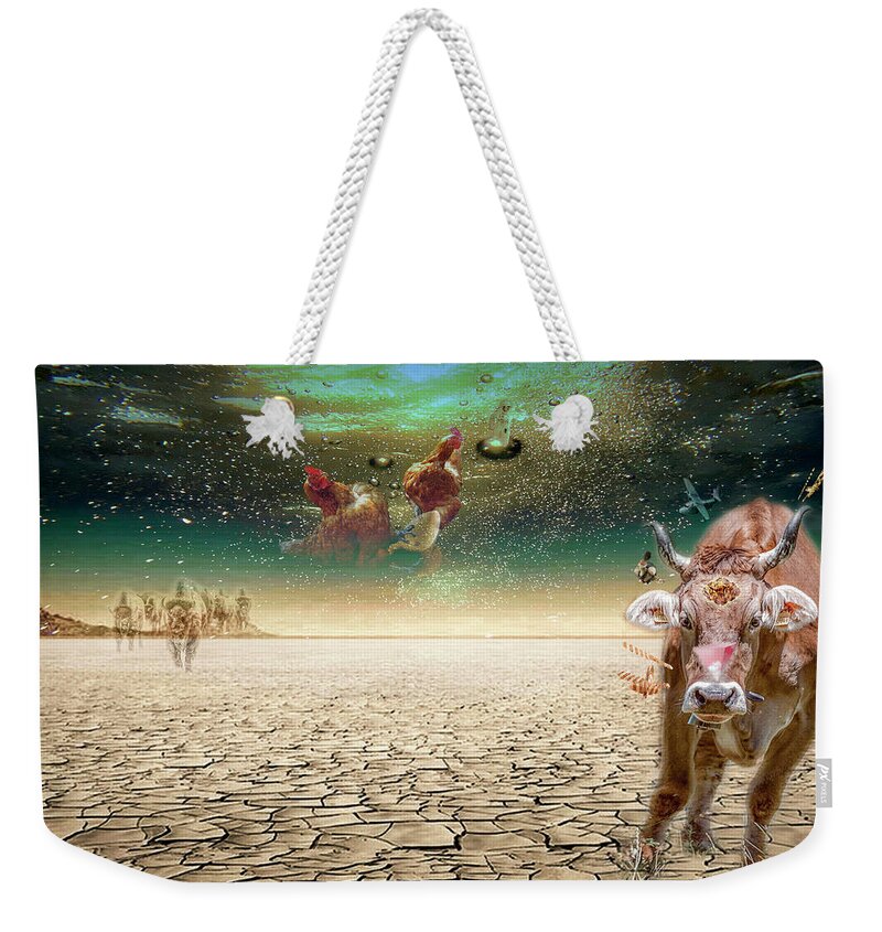 Cow Weekender Tote Bag featuring the photograph Untitled_hen by Paul Vitko
