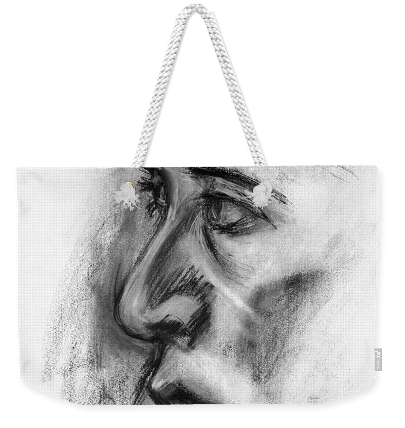 Face Weekender Tote Bag featuring the drawing Untitled_opq by Paul Vitko