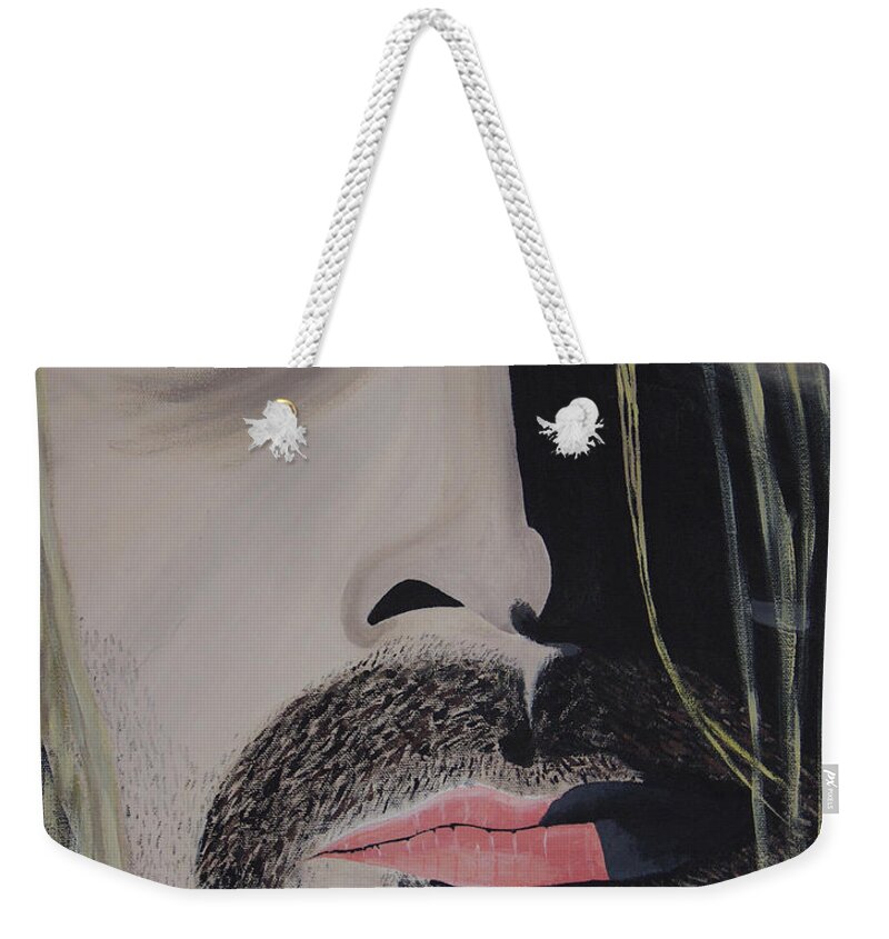 Rockumentory Weekender Tote Bag featuring the painting Unwilling Voice by Dean Stephens