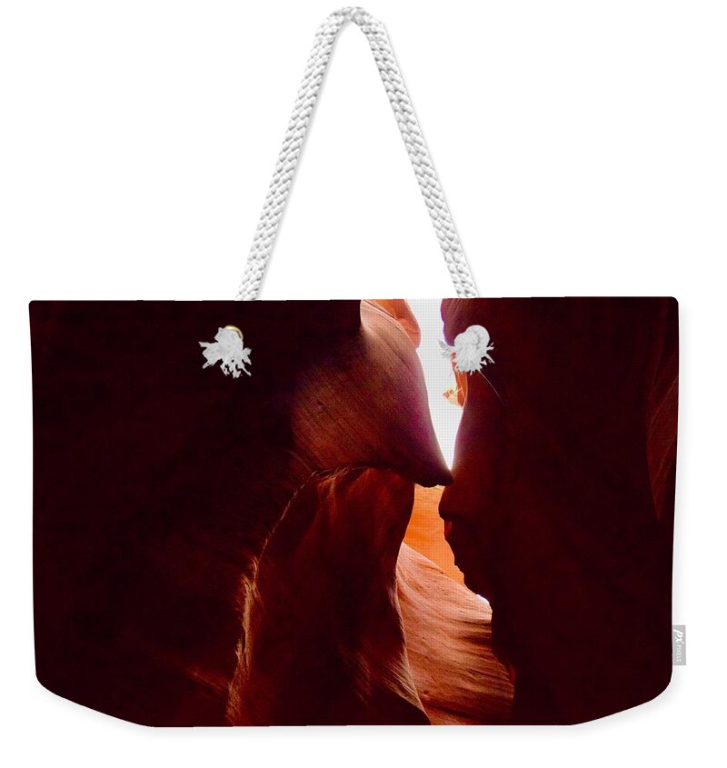 Upper Weekender Tote Bag featuring the photograph Little Girl Rock Formation -Upper Antelope by Bnte Creations