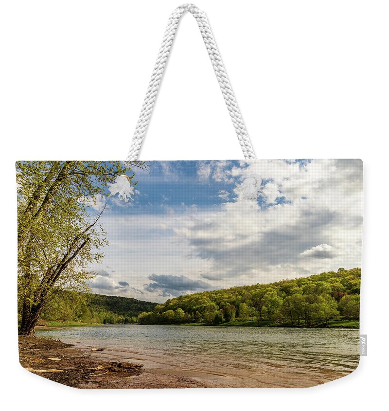 Rivers Weekender Tote Bag featuring the photograph Upper Delaware River - Ten Mile by Amelia Pearn