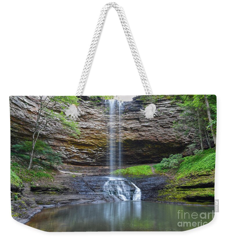 Piney Falls Weekender Tote Bag featuring the photograph Upper Piney Falls 18 by Phil Perkins