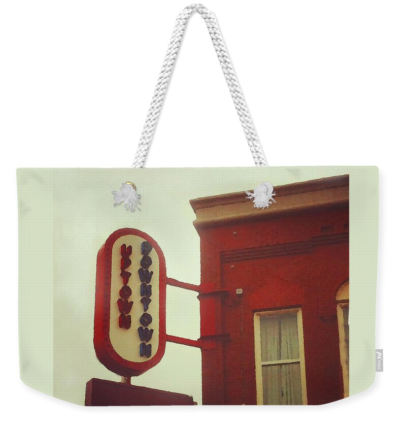 Signs Weekender Tote Bag featuring the digital art Uptown Downtown by Shelli Fitzpatrick