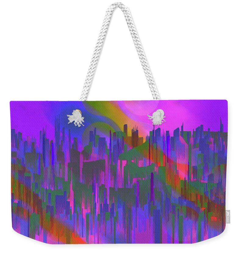 Abstract Weekender Tote Bag featuring the digital art Urban City Streets Abstract 2 by Philip Preston