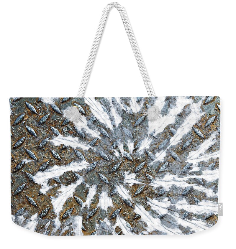 Industrial Weekender Tote Bag featuring the painting Urban Flourish I by Mindy Sommers
