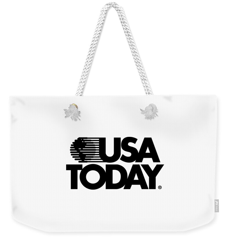 Usa Today Retro Weekender Tote Bag featuring the digital art USA TODAY Retro Black Logo  by Gannett Co