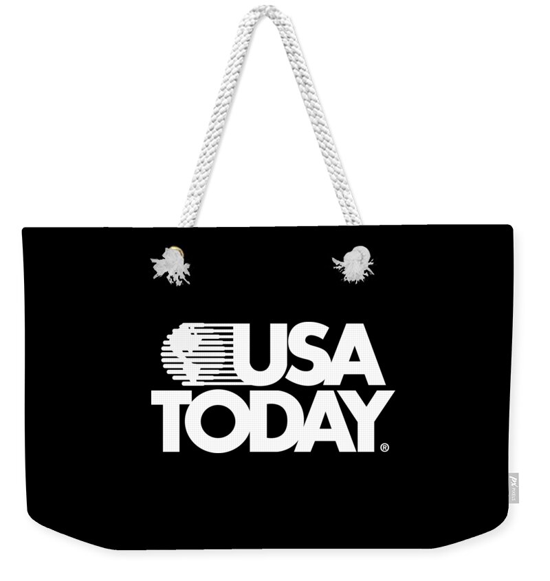 Usa Today Retro Weekender Tote Bag featuring the digital art USA TODAY Retro White Logo by Gannett Co