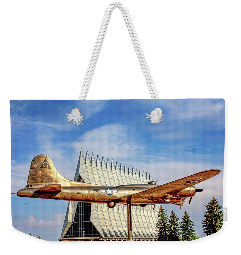 Usaf Academy Weekender Tote Bag featuring the photograph USAF Academy B-17 by Tommy Anderson