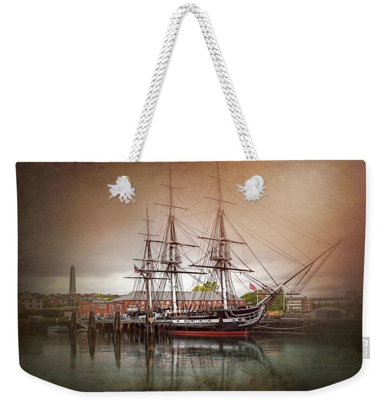 Boston Weekender Tote Bag featuring the photograph USS Constitution Boston by Carol Japp