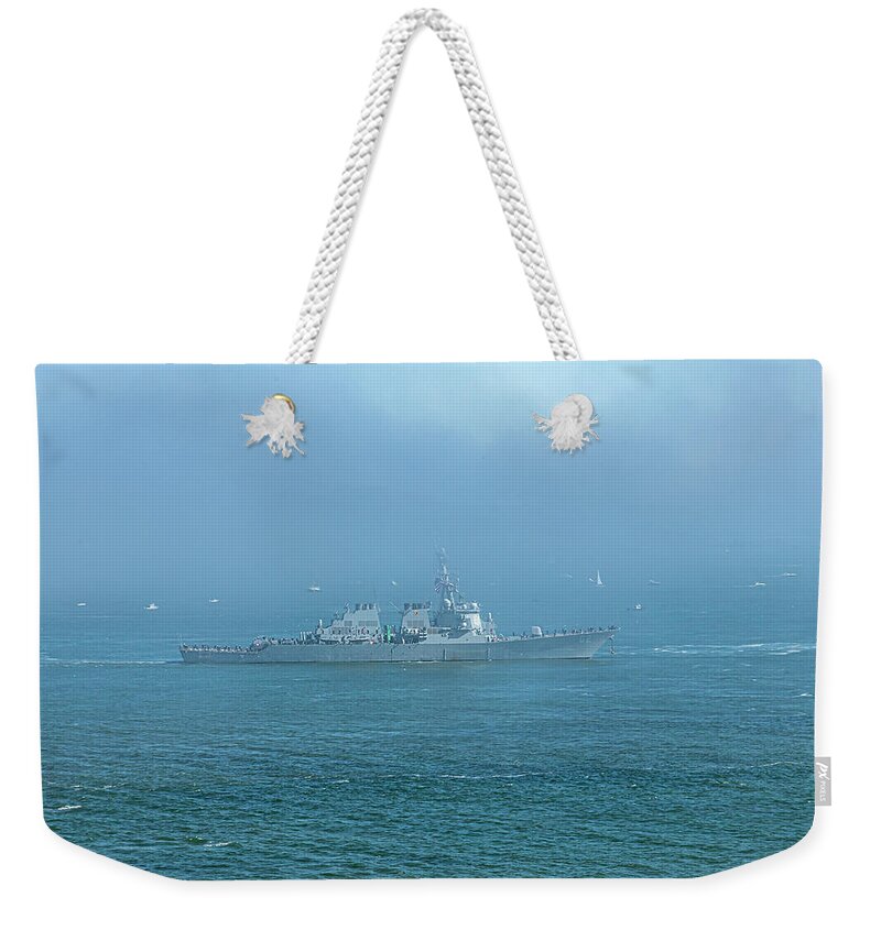 Ships Weekender Tote Bag featuring the photograph USS Fitzgerald at Parade of Ships by Bonnie Follett