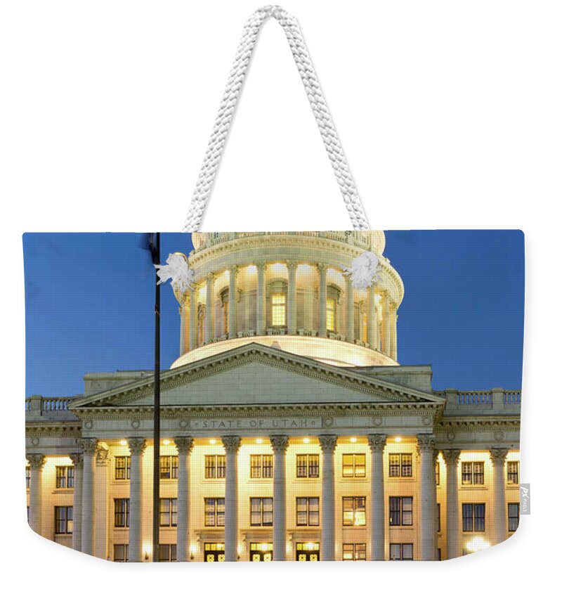 Architecture Weekender Tote Bag featuring the photograph Utah State Capitol by Jerry Fornarotto