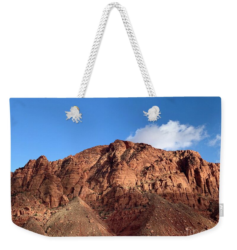 Red Hills Weekender Tote Bag featuring the photograph Utah Triangles by Wendy Golden