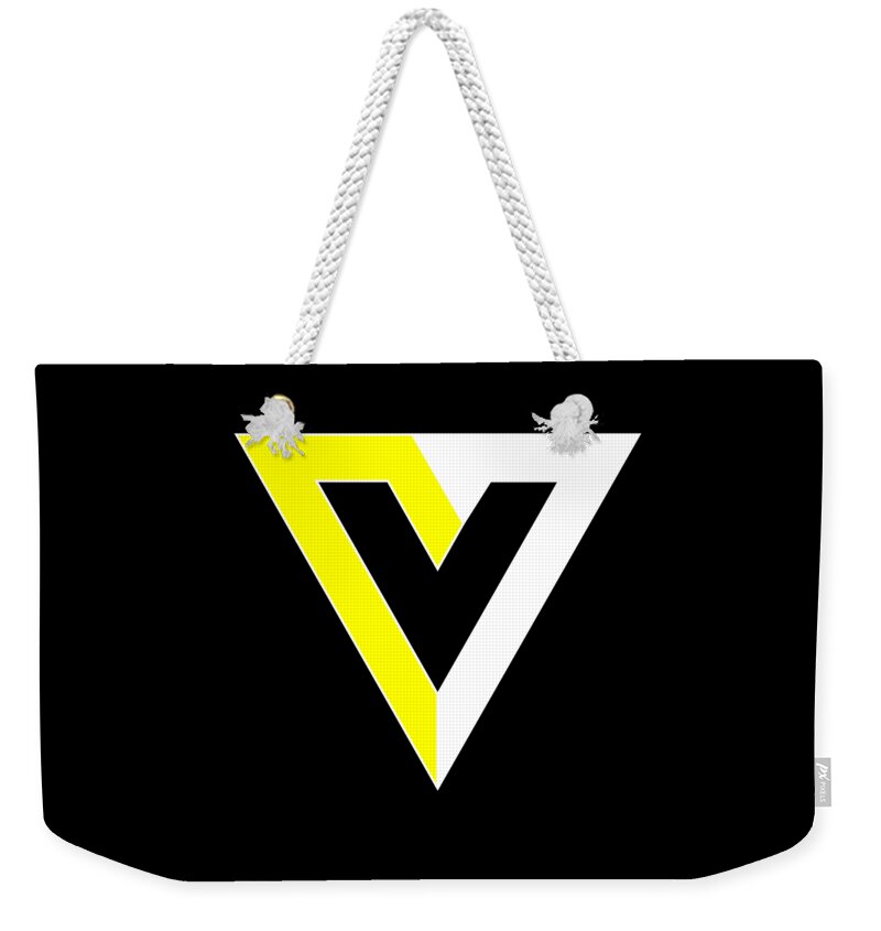 Funny Weekender Tote Bag featuring the digital art V Is For Voluntary AnCap Anarcho-Capitalism by Flippin Sweet Gear