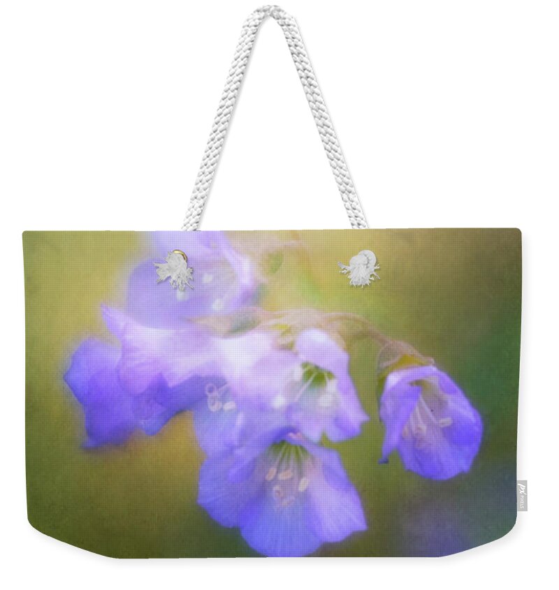 Flowers Weekender Tote Bag featuring the photograph Valerian with a Soft Touch by Anita Pollak