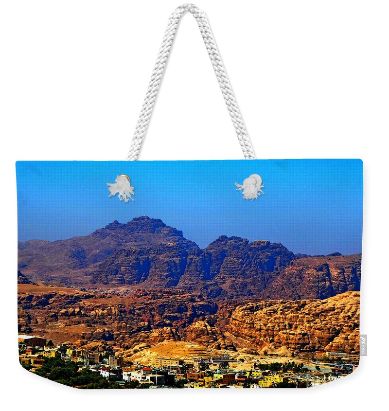 Wadi Weekender Tote Bag featuring the photograph Valley of Moses by Tina Mitchell