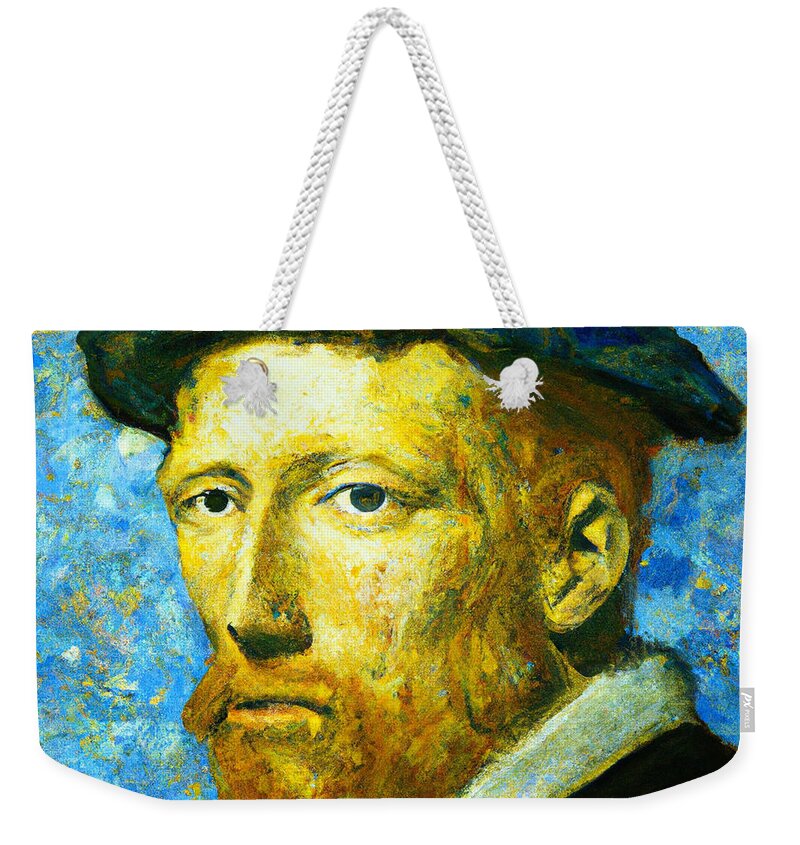  Weekender Tote Bag featuring the mixed media Van Gogh by Bencasso Barnesquiat