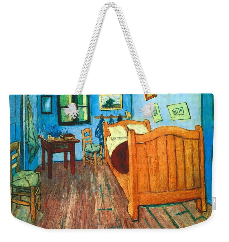 Van Gogh Weekender Tote Bag featuring the painting Van Goghs Bedroom 1888 by Vincent van Gogh
