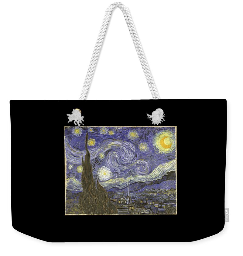 Cool Weekender Tote Bag featuring the digital art Van Goh Starry Night by Flippin Sweet Gear
