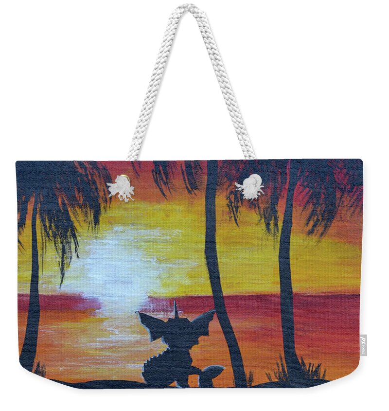 Vaporeon Weekender Tote Bag featuring the painting Vaporeon's Vacation by Ashley Wright