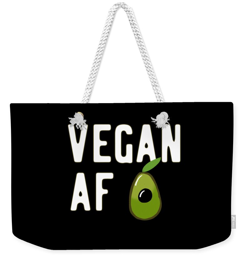 Vegans Weekender Tote Bag featuring the digital art Vegan AF by Flippin Sweet Gear