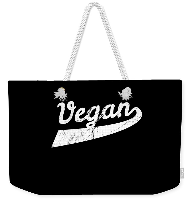 Funny Weekender Tote Bag featuring the digital art Vegan by Flippin Sweet Gear