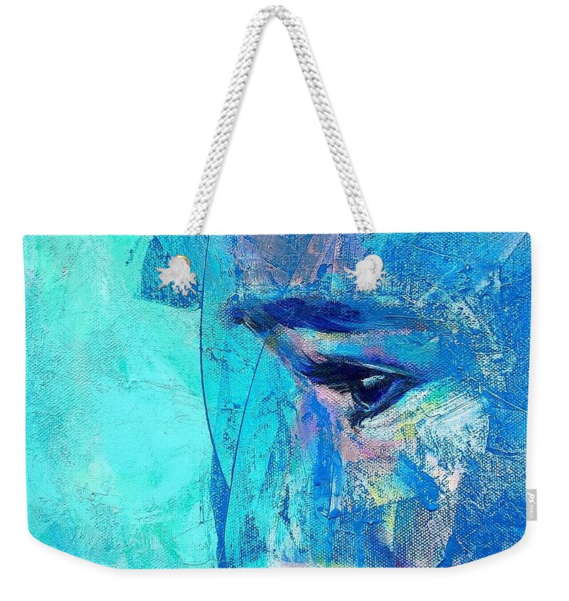 Veil Weekender Tote Bag featuring the painting Veil by Luzdy Rivera