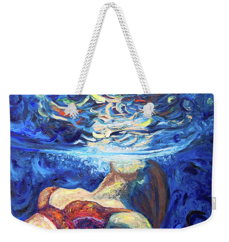  Weekender Tote Bag featuring the painting Velvet by Chiara Magni