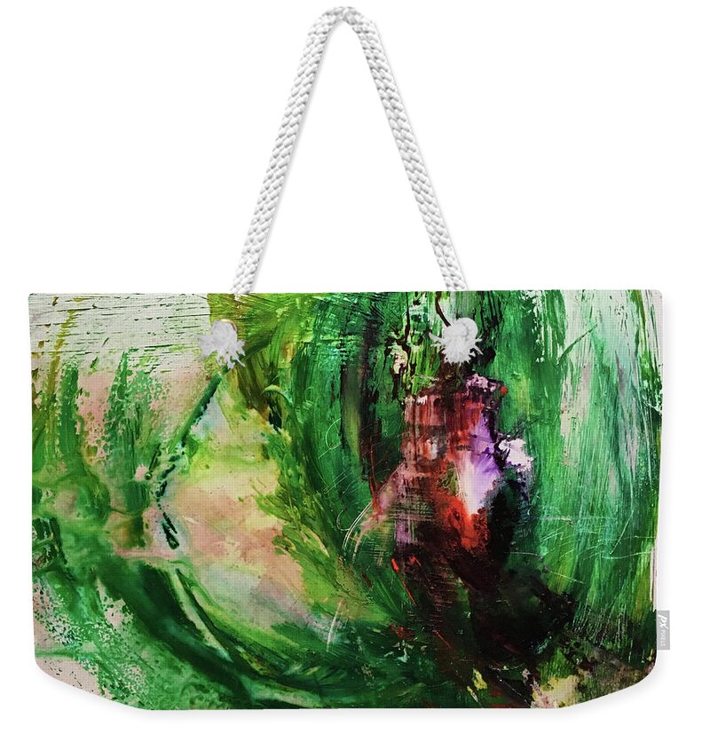 Abstract Art Weekender Tote Bag featuring the painting Vengeful Seed by Rodney Frederickson