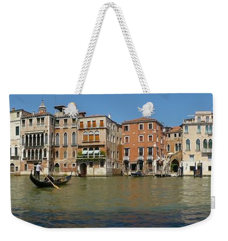Venice Weekender Tote Bag featuring the photograph Venice panorama by Lisa Mutch
