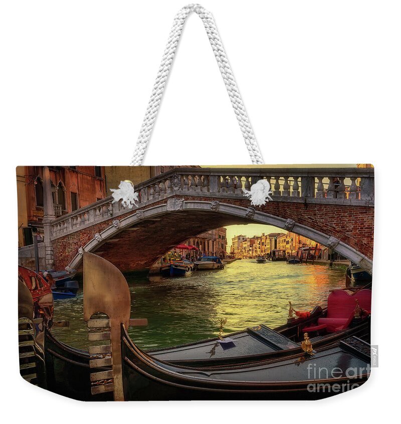 Gondola Weekender Tote Bag featuring the photograph Venice Ponte delle Guglie by The P