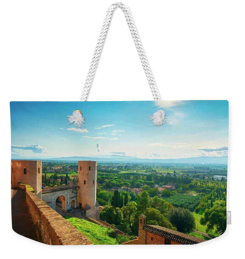 Spello Weekender Tote Bag featuring the photograph Venus Gate, Spello by Stefano Orazzini