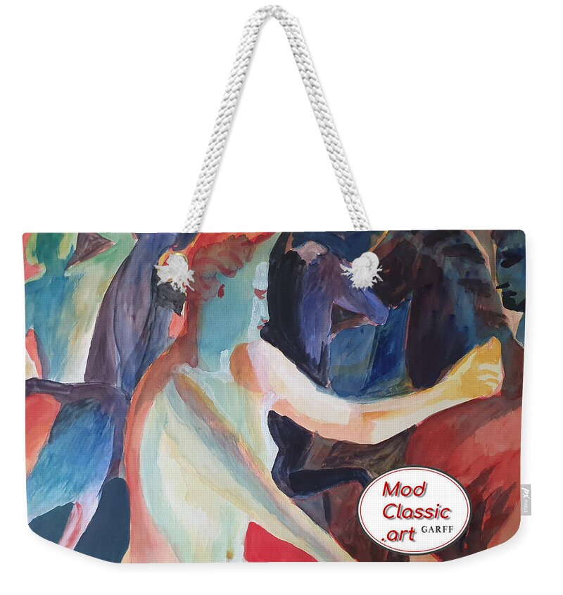 Masterpiece Paintings Weekender Tote Bag featuring the painting Venus in the Mirror ModClassic Art Style by Enrico Garff