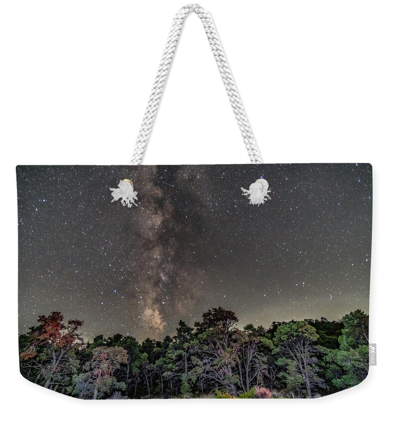 Milkyway Weekender Tote Bag featuring the photograph Vertical by Daniel Hayes